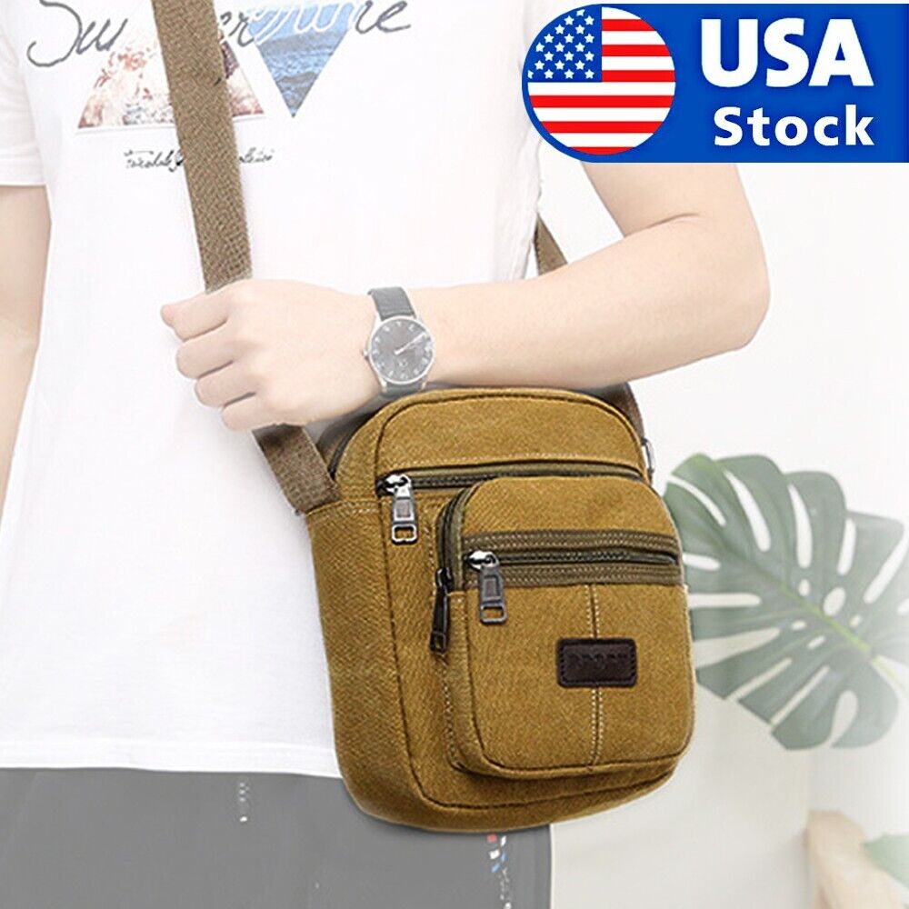 Men's Canvas Messenger Shoulder Bag. we ship only inside the US, USPS First Class Package 2 Day Handling , 2-5 Day Shipping. Retro Vintage Crossbody Bag Canvas Bags Casual Shoulder Satchel Handbag Pouch Messenger Bags for Men & Women by KTATMARKETING Want