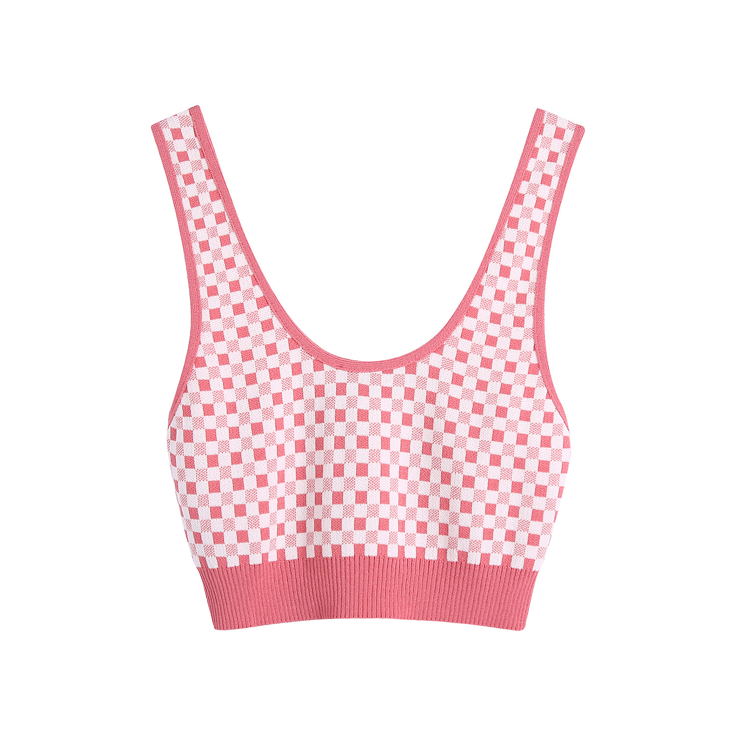 Ladies Casual Versatile Small Check Knit Jacket