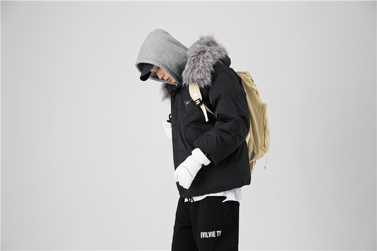 Title 10, Down jacket with big hair collar