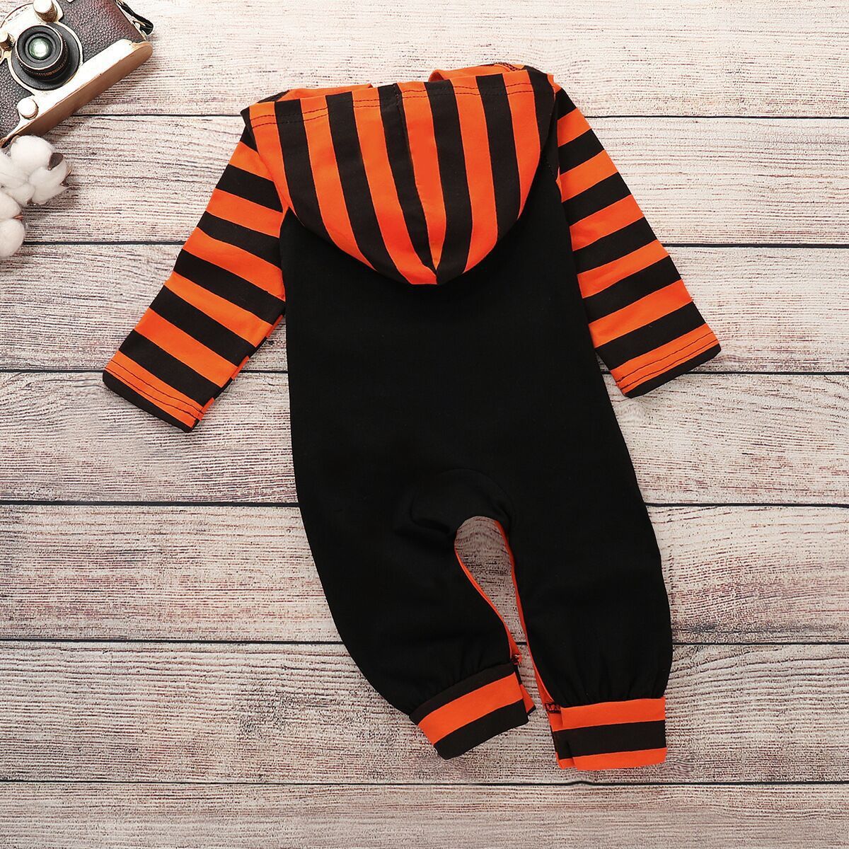 Infant Pumpkin Print Halloween Romper