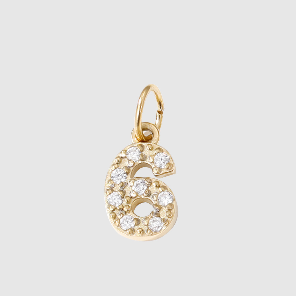 1 Piece 304 Stainless Steel Zircon Ion Plating 14K Gold Real Plated Letter Number Polished Stretch Adjustable Pendant DIY Jewelry Accessories 45