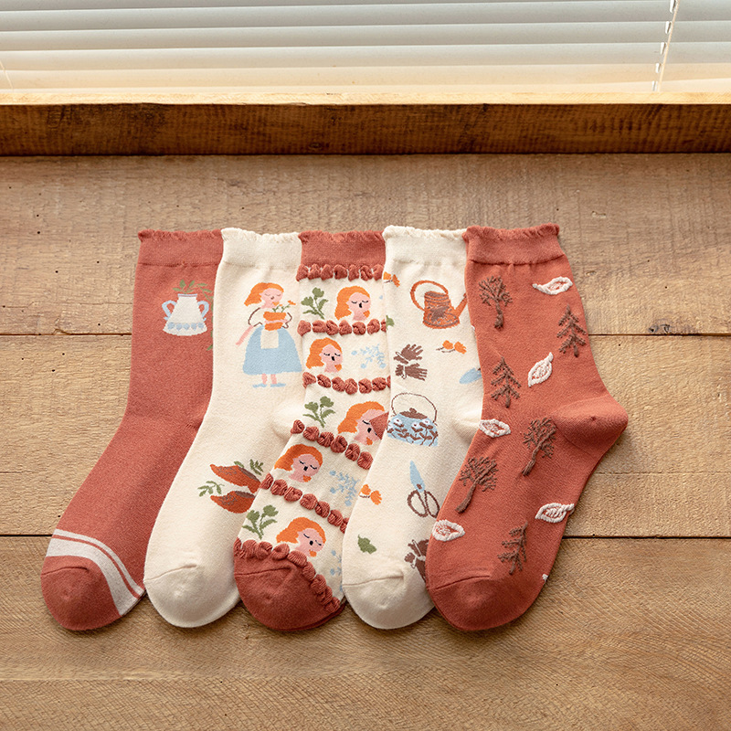 Female Mid-tube Japanese Ins Hyuna Style Retro Women's Socks