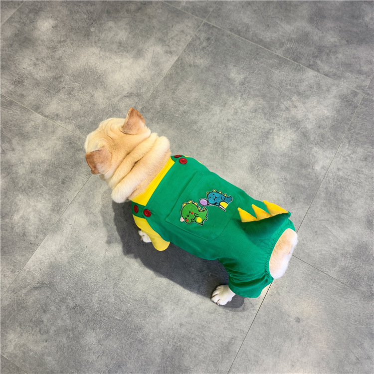 Pet Dog Suspenders French Dinosaur Clothes image 4