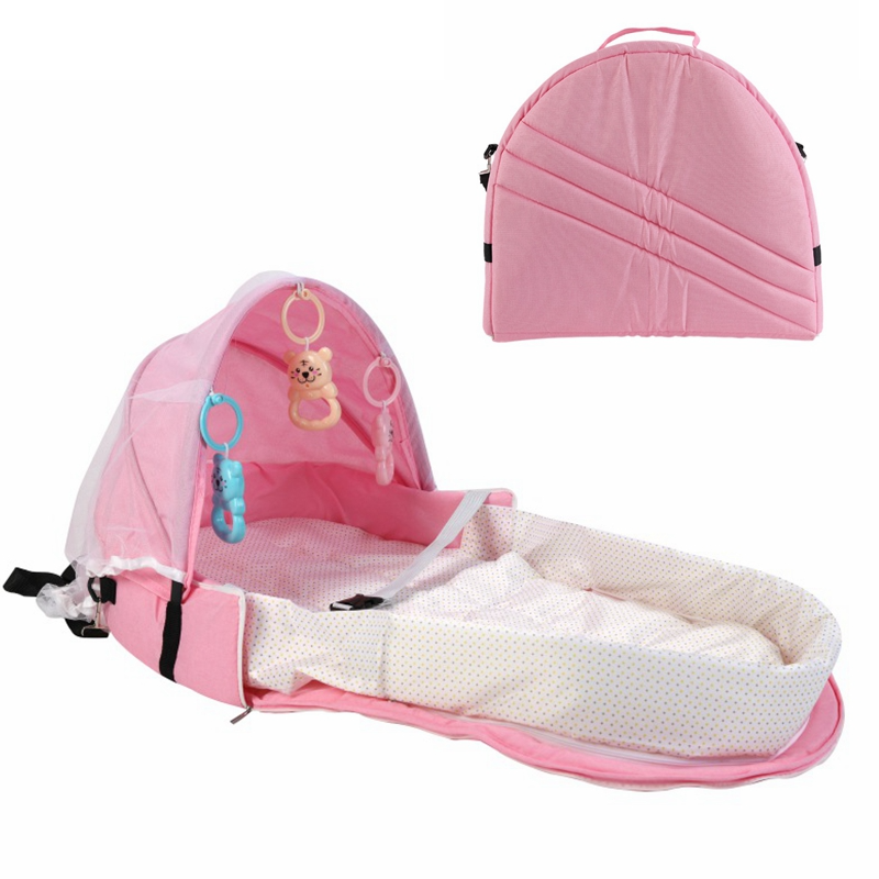 Title 1, Baby Travel Bed with Sun Protection Mosquito Ne...