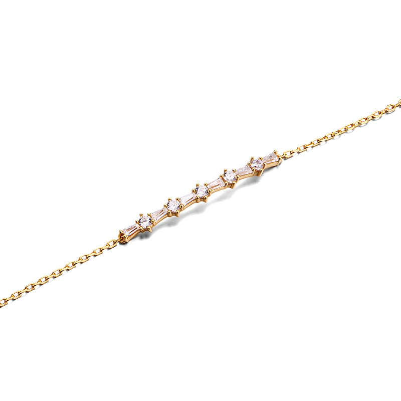 Luxurious And Cool Sterling Silver Gold-plated Bracelet