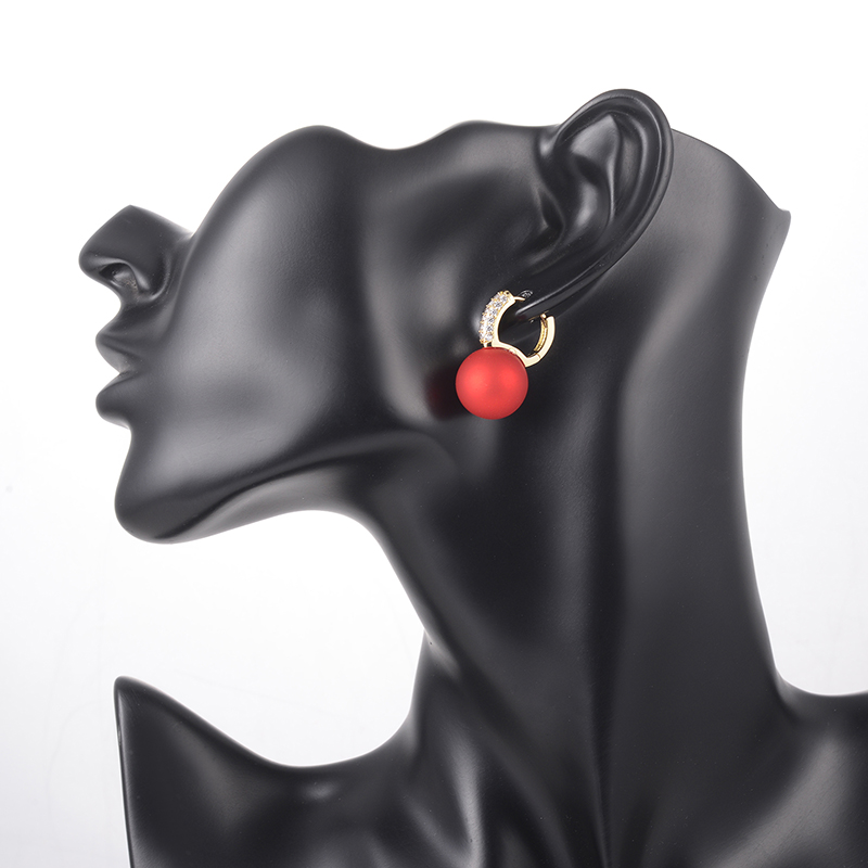 Earrings Frosted Shell Beads Solid Color