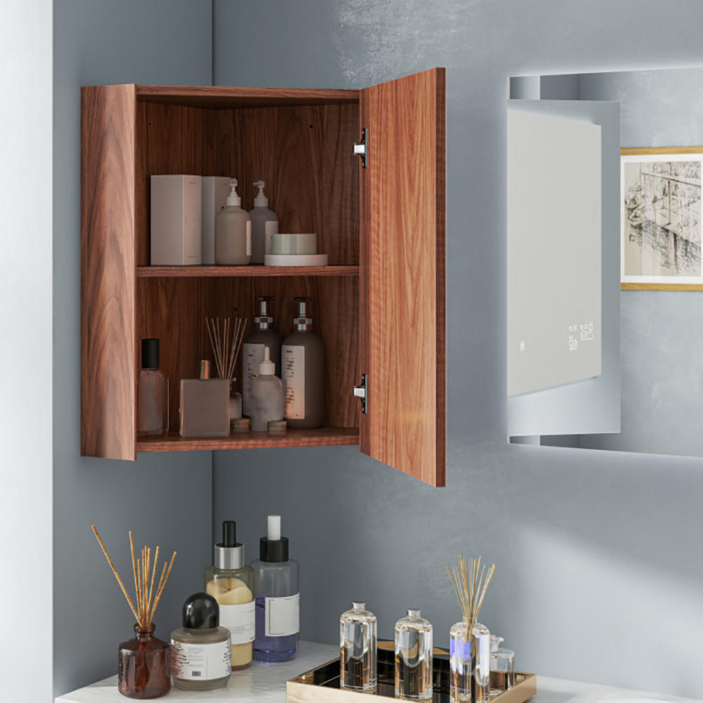 Corner Medicine Cabinet With Mirror With Open Mirror Door And Adjustable Shelf 5