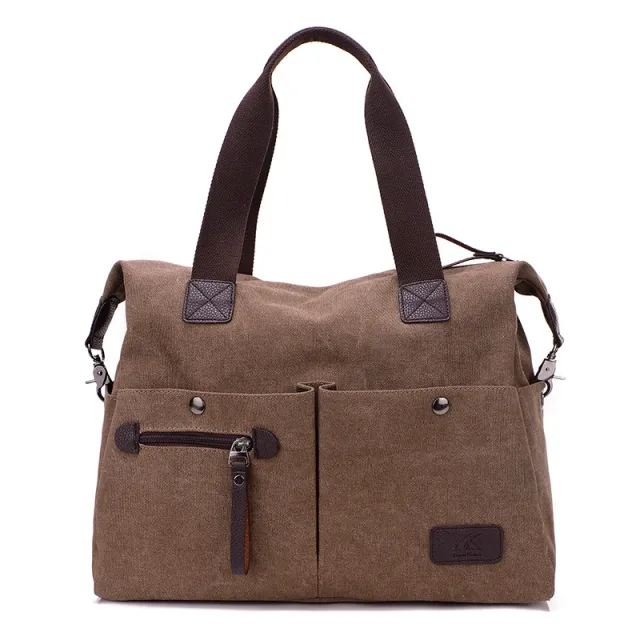 Portable Casual One shoulder Fashion Messenger Big Bag College Brown - Shop at LoveMi