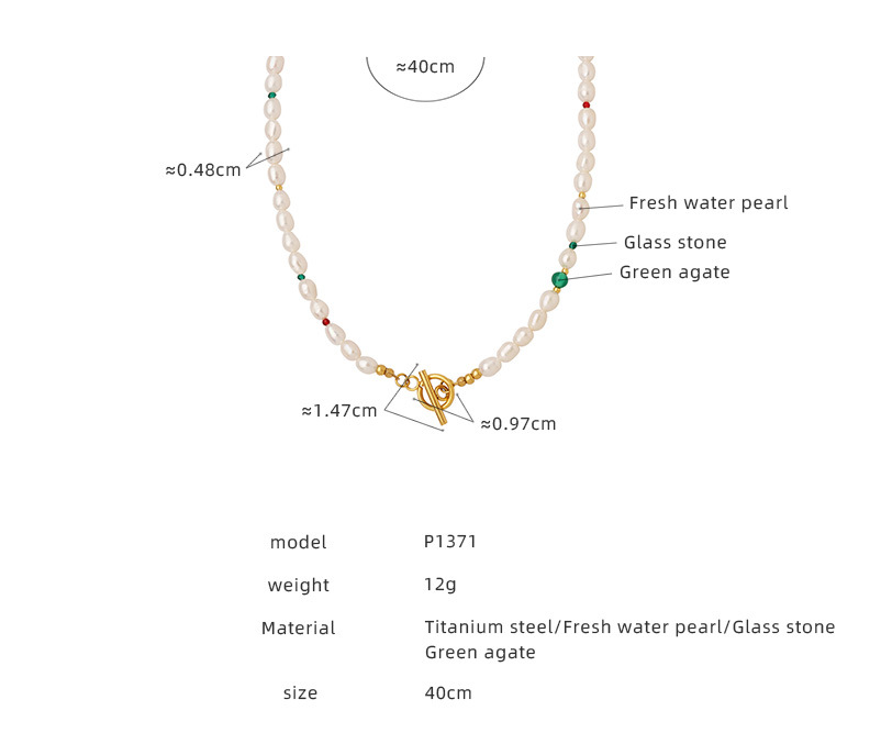 Title 1, Natural Agate Glass Stone Freshwater Stringed P...