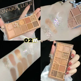10Shades Of Eyeshadow Pearly Matte Earth Lasting Palette - 2Caramel Pumpkin
