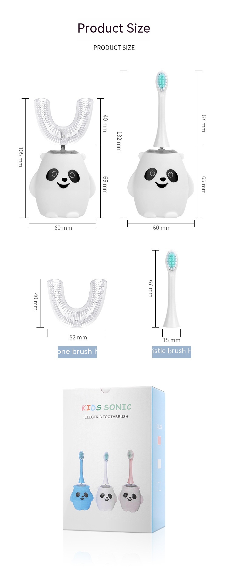 Title 9, Brosse à dents électrique en silicone pour enfa...