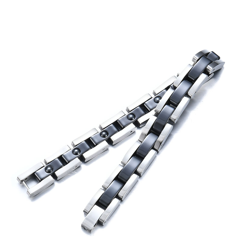 Stainless Steel Ceramic Magnet Negative Ion Energy Jewelry Bracelet