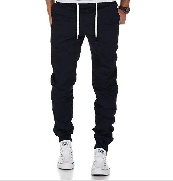 Tethered Elastic Sports Workwear Men's Casual Trousers