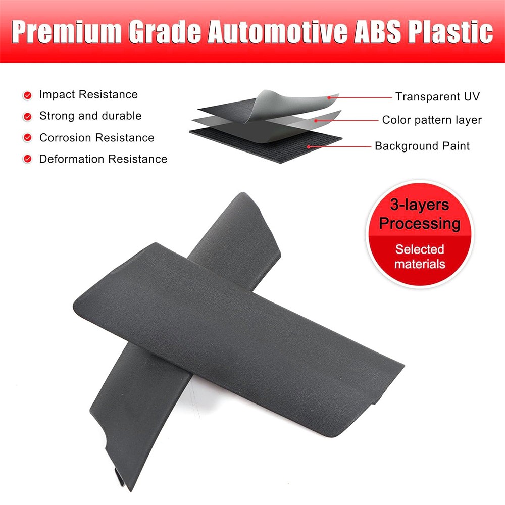 1 Pair Black Wiper Scuttle Panel Trim Covers for Fiat 500 Abarth 735452712