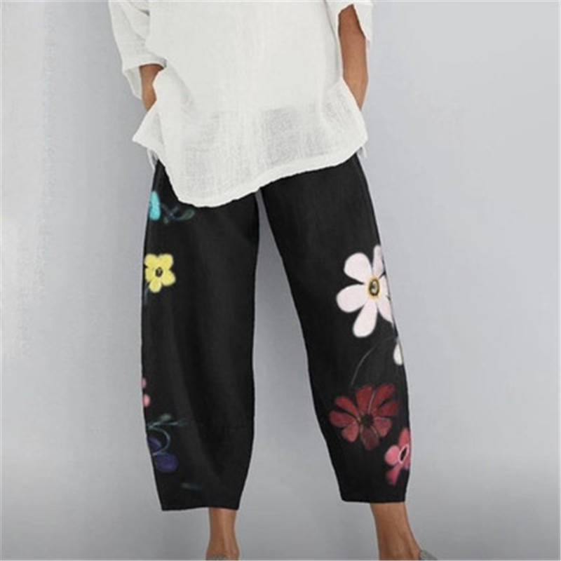 Title 5, Pantaloni cropped stampati loose street fashion...