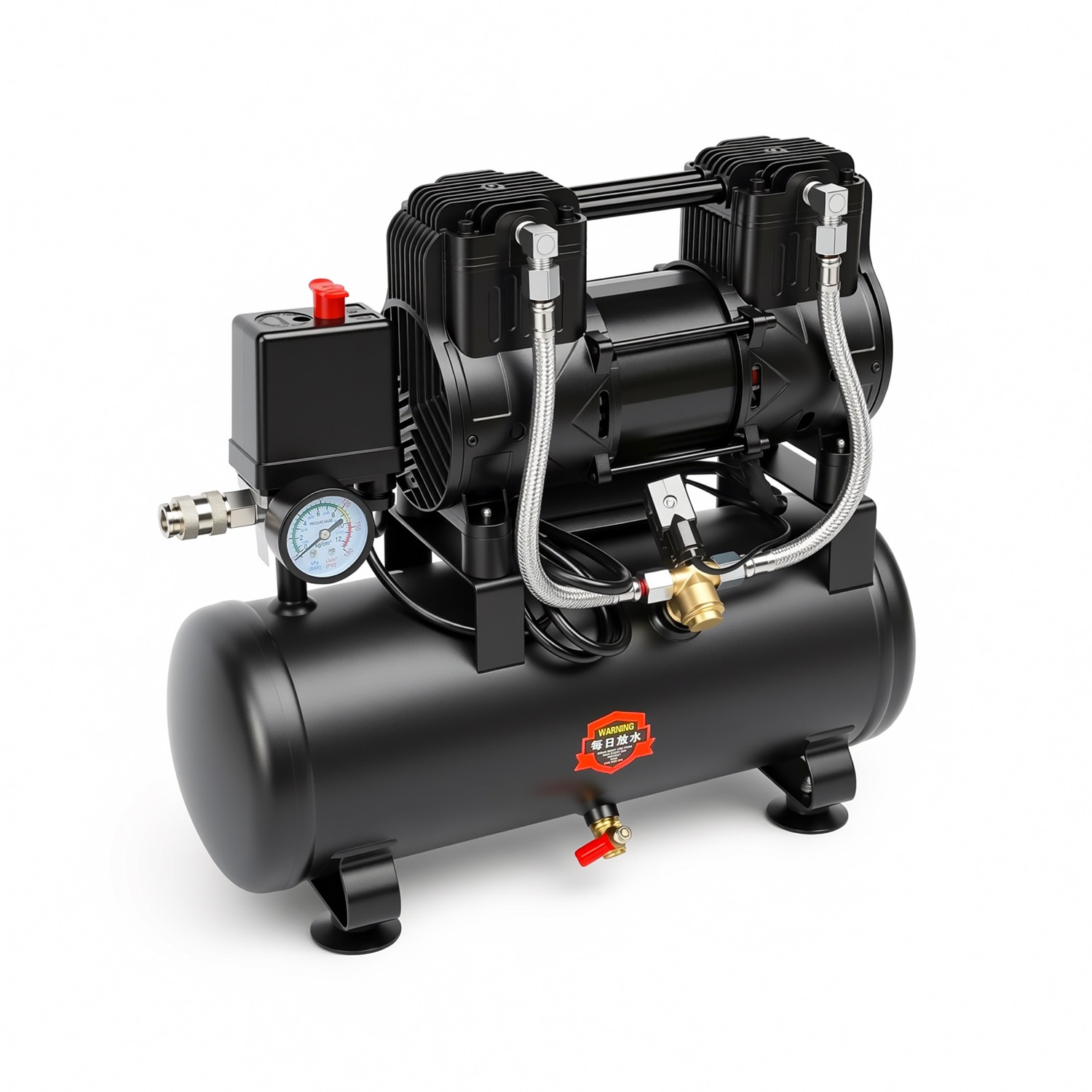 1100w 10L Air Compressor Electric 1.5HP Silent Oil Free 8bar 116psi 2800rpm — image 6