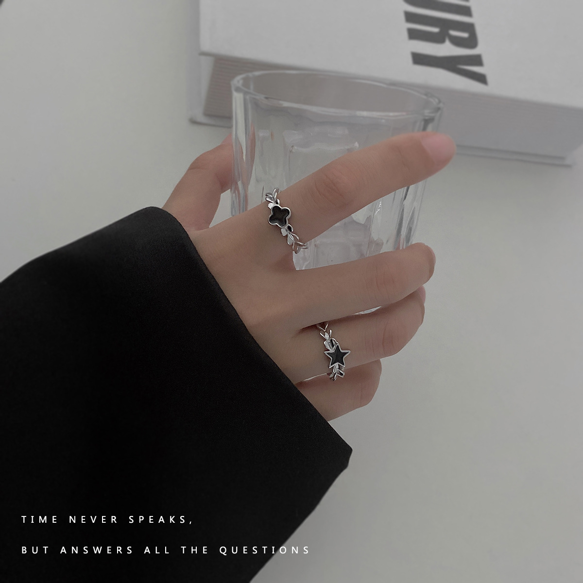 Four-leaf Clover Ring Female Ins Cold Wind Japanese And Korean Style Simple Temperament