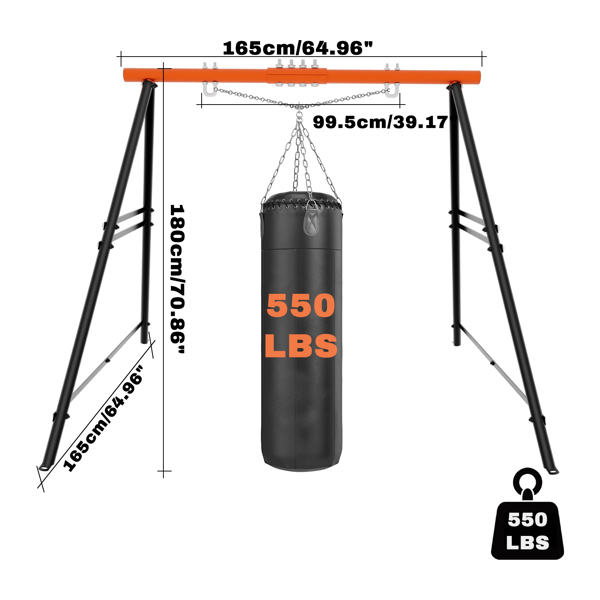 Swing Sets For B Ackyard, Swingset Outdoor For Kids, Toddler Porch Swing, Metal A-Frame Swing Stand For Indoor, A Dult B Ackyard Swing Frame, Easy To Assemble, Orange  Without Swing — foto 5