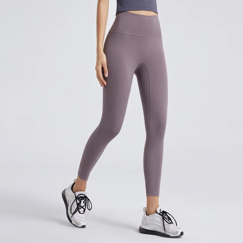 Ladies Fashion Nude Brushed Yoga Pants - Moon Rock