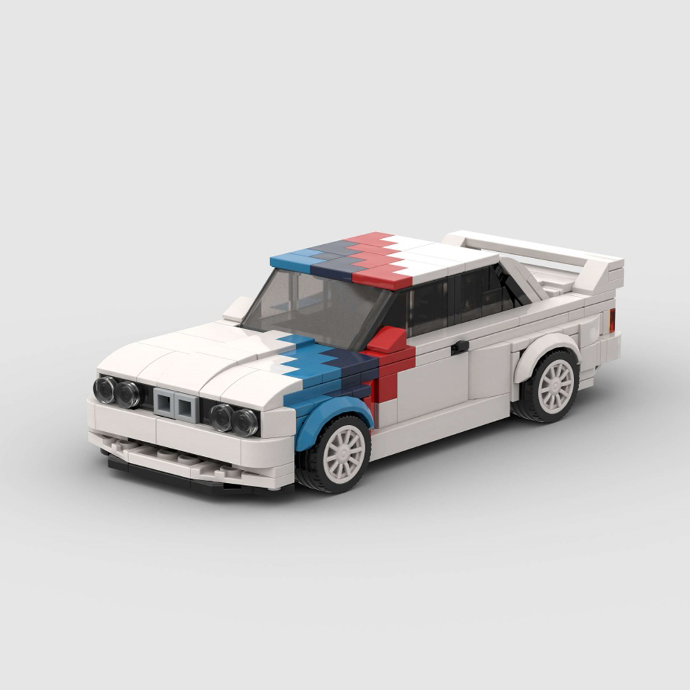 BrickForge White Race Car — 355-Piece Motorsport Building Block Kit view 2