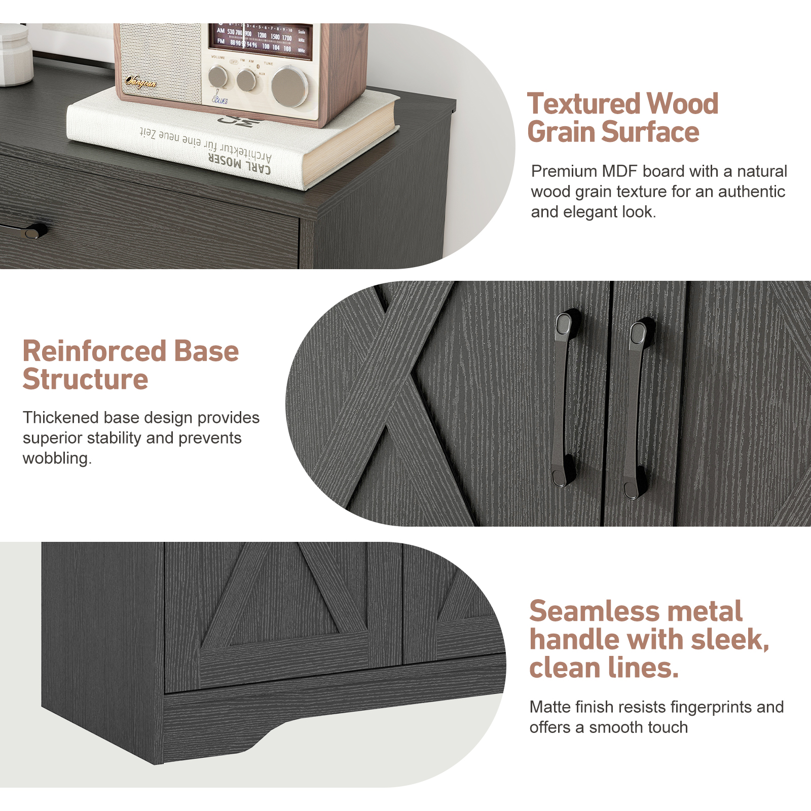 Farmhouse Accent Cabinet Entryway Storage With Drawer Living Room Sideboard — image 11