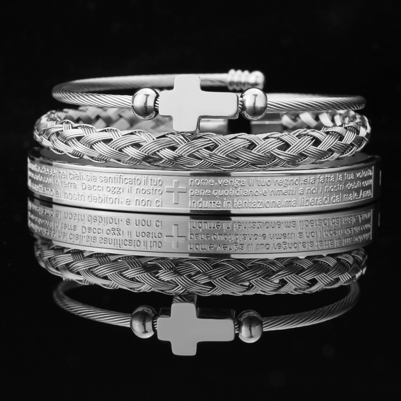 Title 1, Stainless Steel Roman Numeral Bracelet