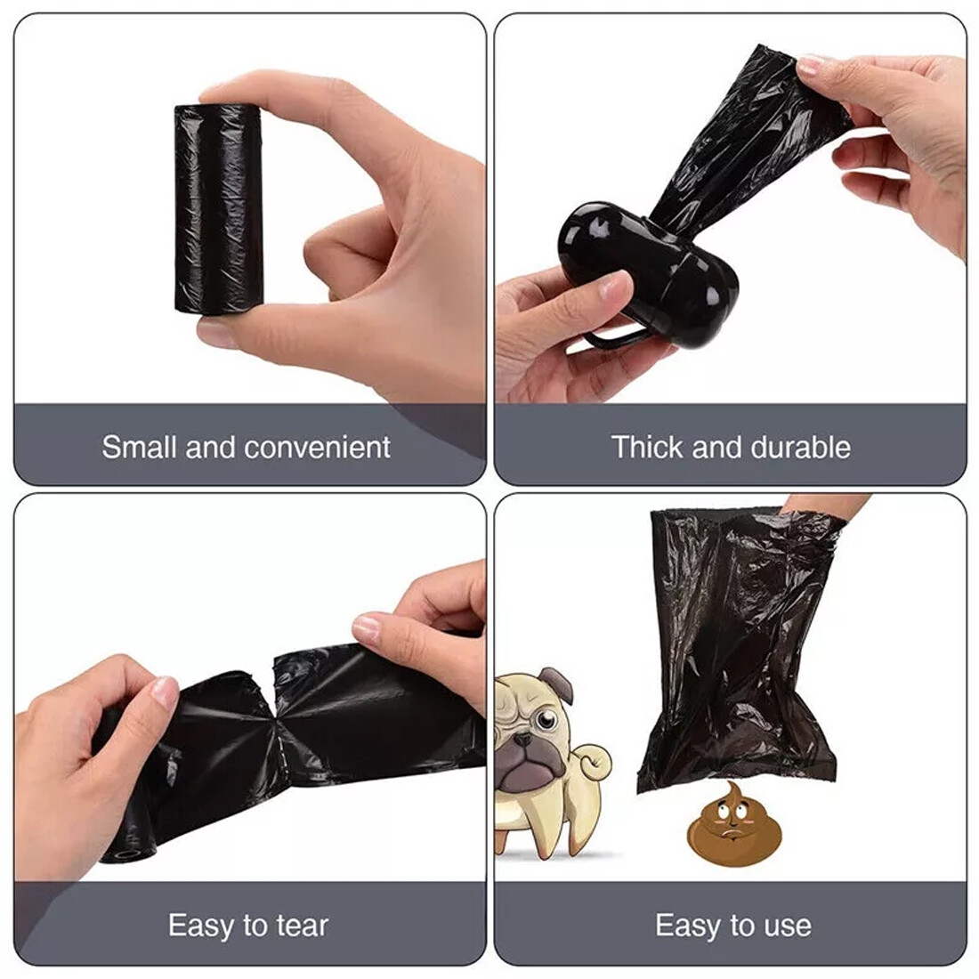 1100x Dog Poo Bags Biodegradable Pet Cat Dog Poop Waste Bags With Dispenser UK