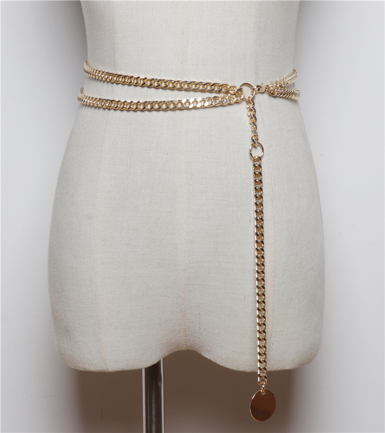 Ladies Dresses Decorated With Thin Belts And Chains