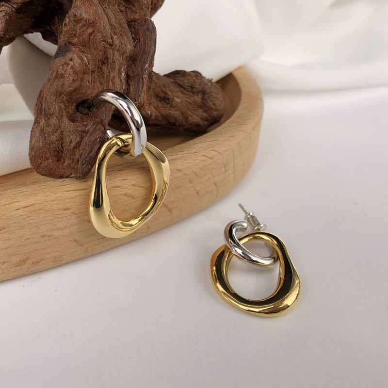 Women's Retro Two-color Detachable Two-way Earrings