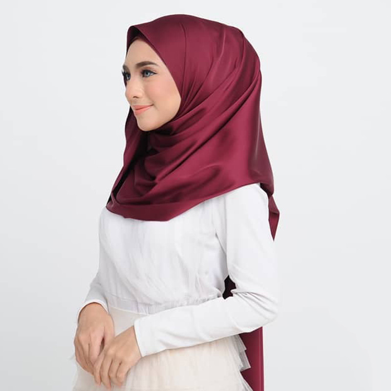 Solid Color Casual Malay Scarf Satin Shawl