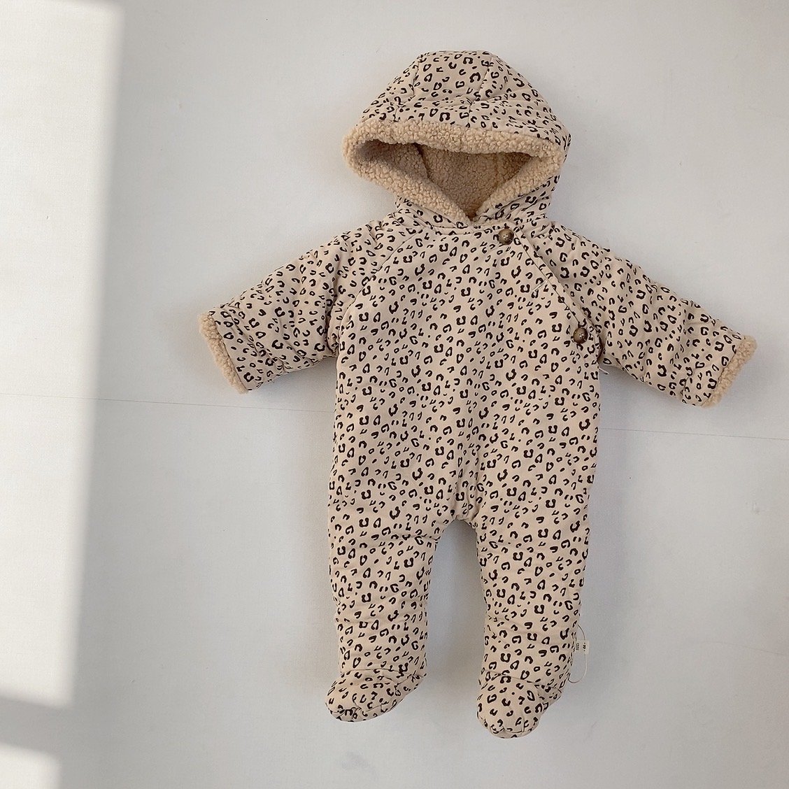 Leopard print crawling suit