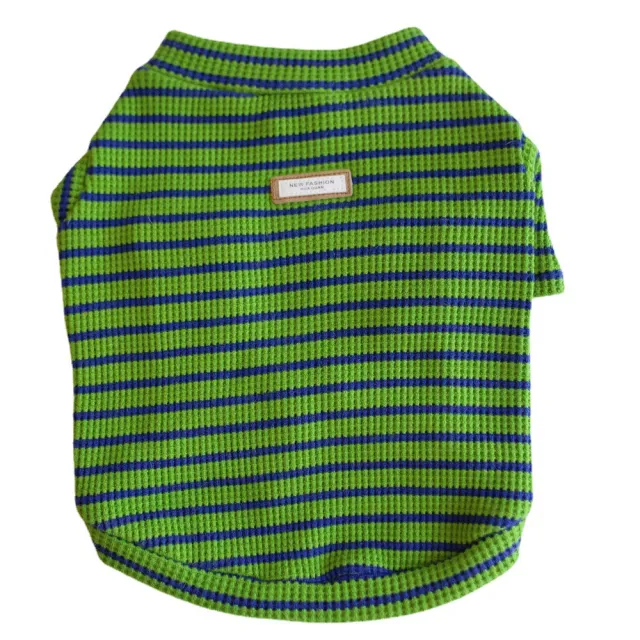 New Pet Clothes Dog Waffle Stretch Stripe Undercoat Green - Shop at LoveMi