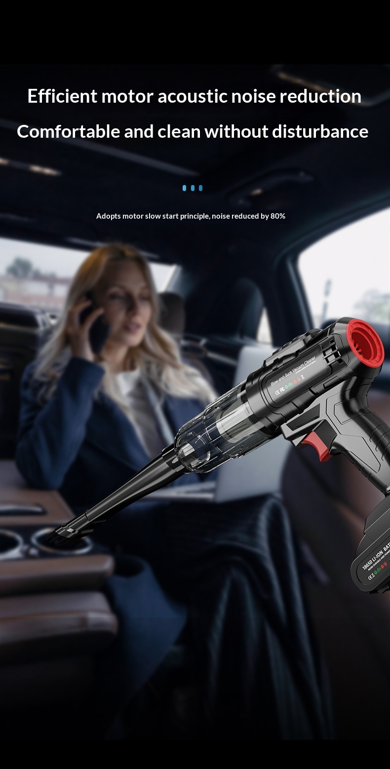 Cordless Lithium Handheld Car Vacuum Cleaner, Detachable Mini Powerful High Suction Vehicle Vacuum With Wireless Charging 7