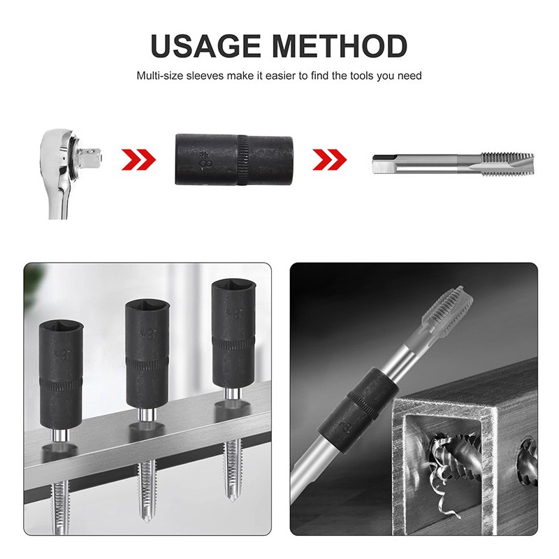 Magnetic Tap Socket Set 10-Piece Tap Holders 14 & 38