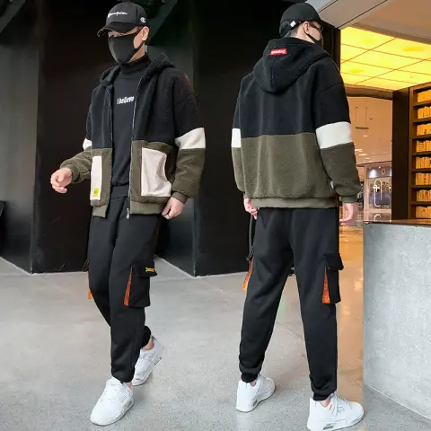 Men's Sweater Korean Style Loose Warm Casual Suit