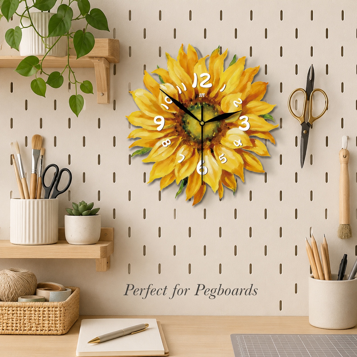 Sunflower Magnetic Fridge Clock Acrylic Decorative Kitchen Decor 4
