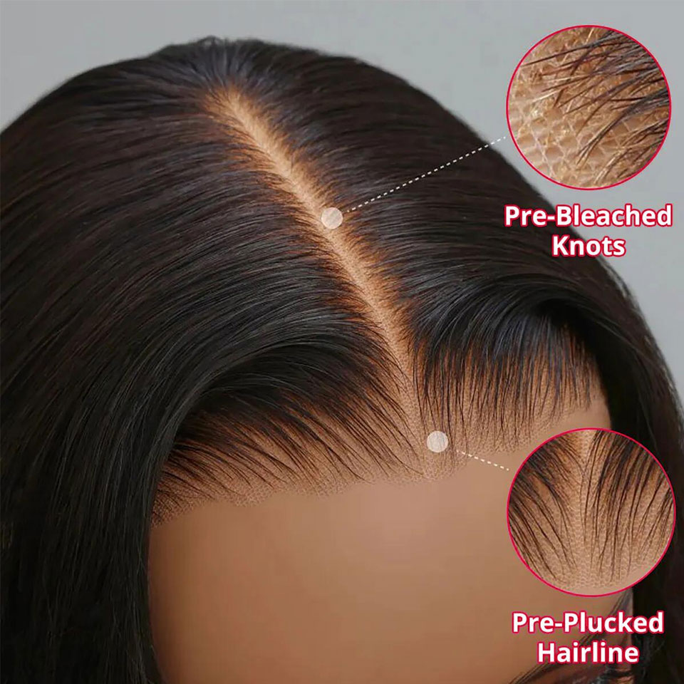 4x4 Lace Human Hair Wig Natural Color, Straight Texture, Density