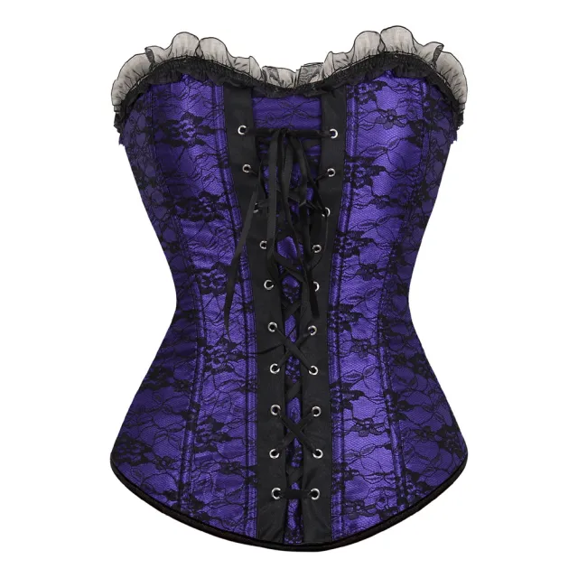 Double Adjustable Bodysuit With Lace Fabric Purple - Shop at LoveMi