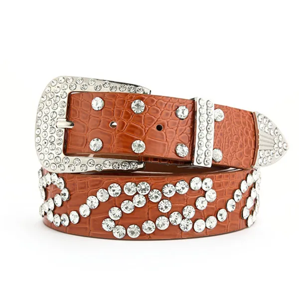 Fashionable And Versatile White Decorative Ladies Korean Jeans Wide Belt Wave Models Coffee - Shop at LoveMi