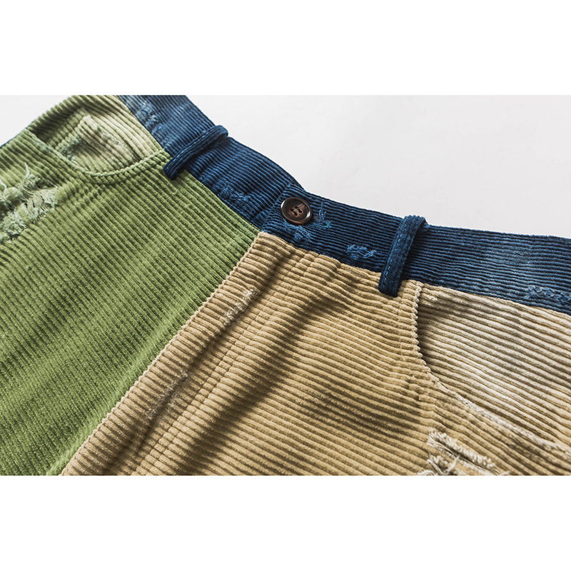 New Small Pants Men's Retro Corduroy Straight Casual Pants