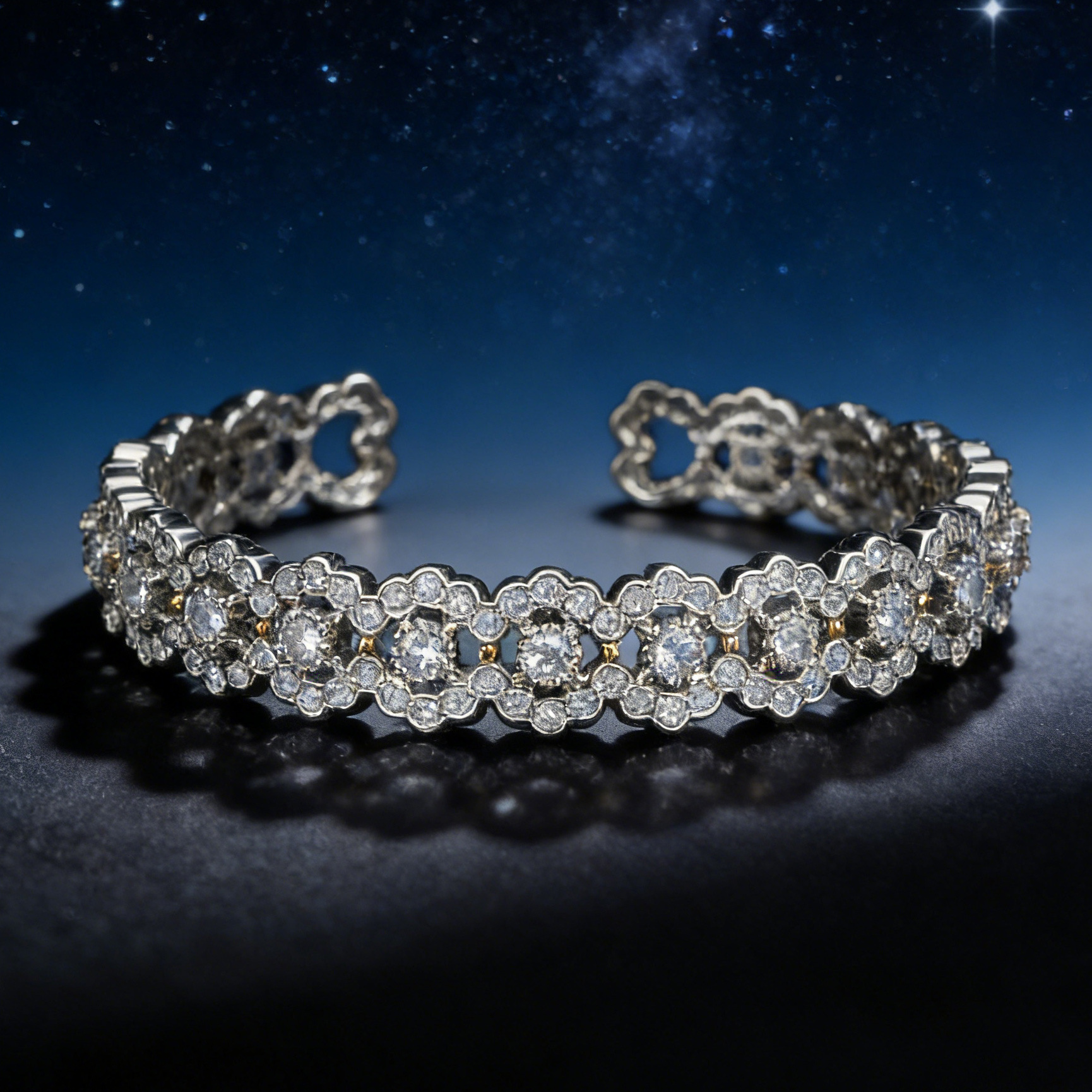 Strass Manschettenarmreif alle Winkel