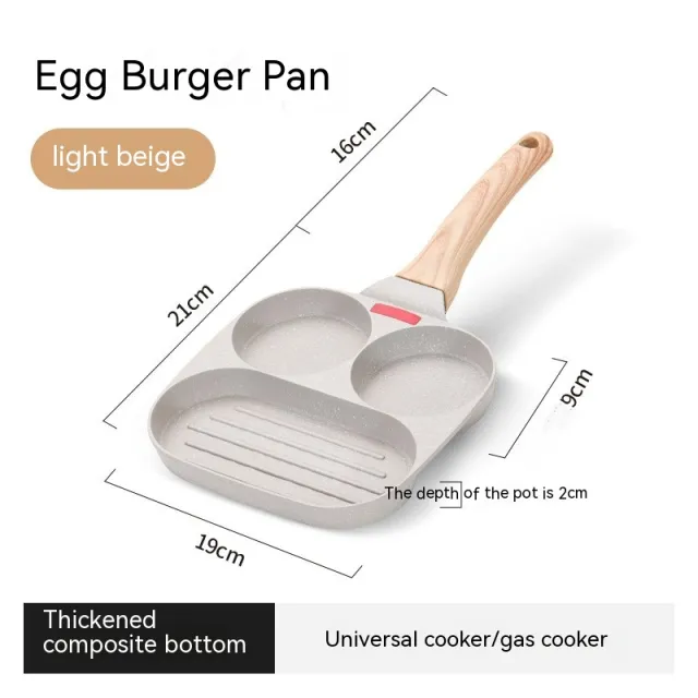 Convenient Omelet Tool Three in one Non stick Pan White - Shop at LoveMi