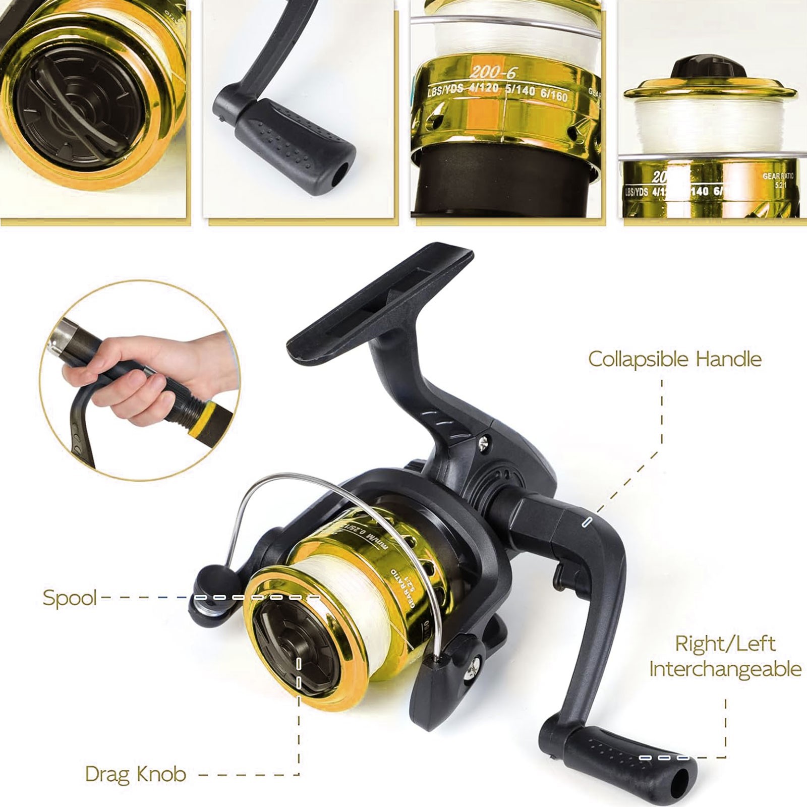 Telescopic Fishing Rod Reel Combo 2.1m Beginner Tackle Kit With Hooks Lures Bag — image 4