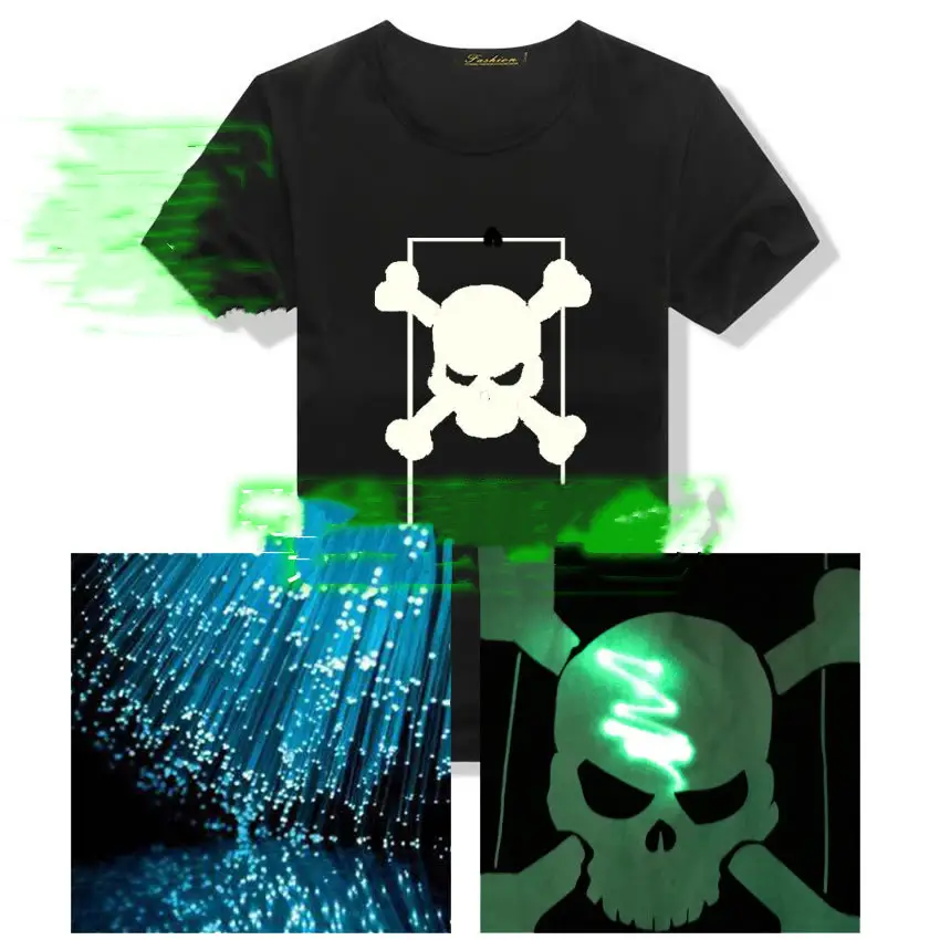 Luminous Graffiti T-shirt Cotton Short Sleeve Men