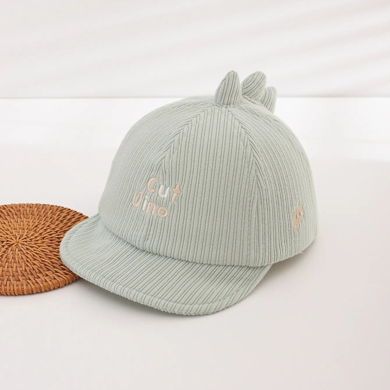 Boys And Girls' Corduroy Striped Embroidered Letter