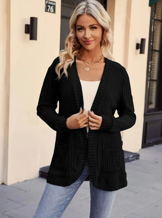 Directional Pattern Long Cardigan For Women