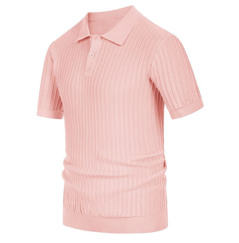 Men's Summer Candy Color Short Sleeve Business Polo Knitwear T-shirt