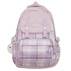 Large Capacity Portable Backpack For Female Students' Backpack - Purple - View 1
