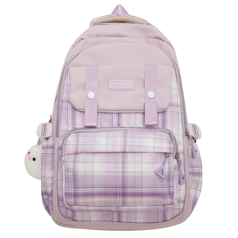 Large Capacity Portable Backpack For Female Students' Backpack - Purple