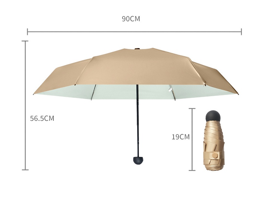 Title 6, Titanium Glue Six Bones Five-fold Umbrella Mini...